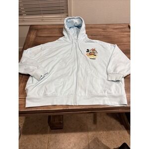 Walt Disney World 2023 Hoodie Women 2x Blue Mickey Minnie Castle Embroidered Zip